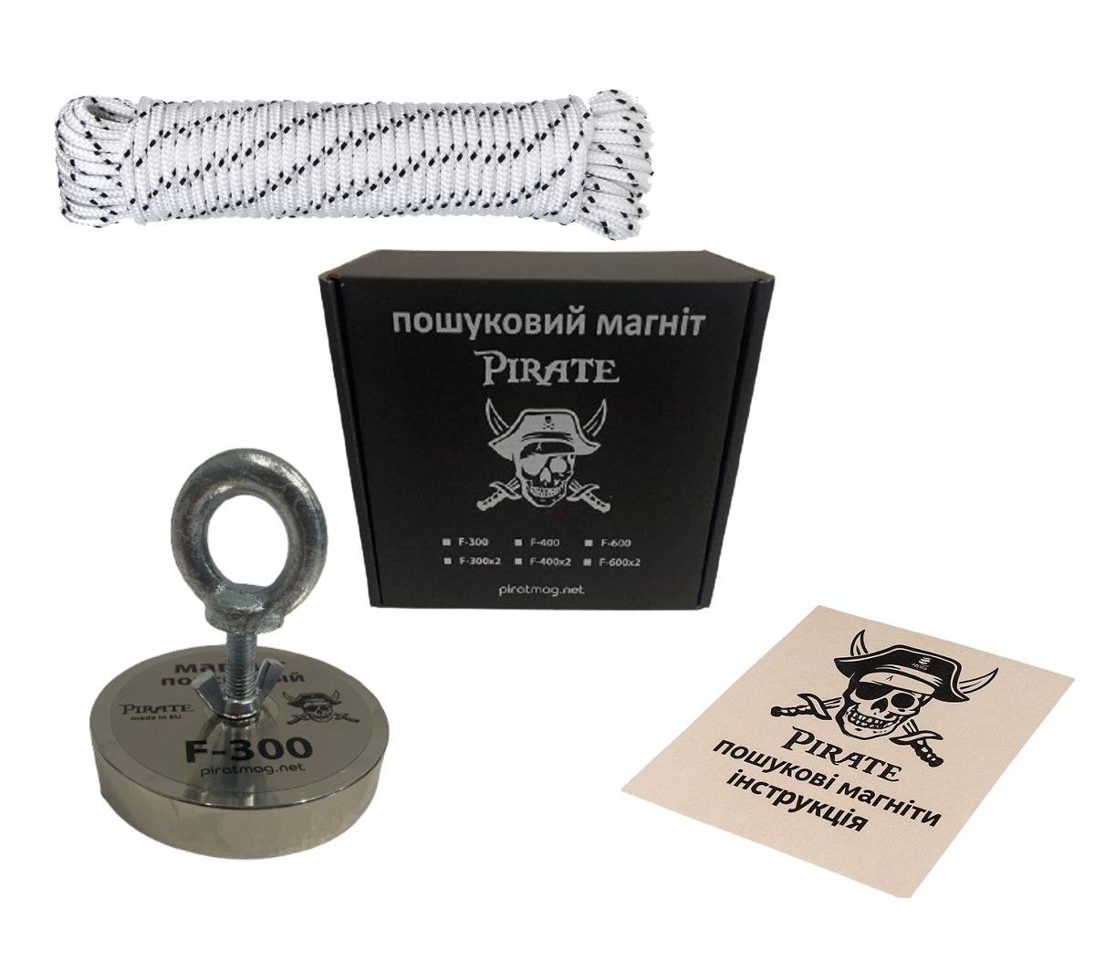 Пошуковий магніт ПІРАТ F300 та трос 10 м (1000000016)