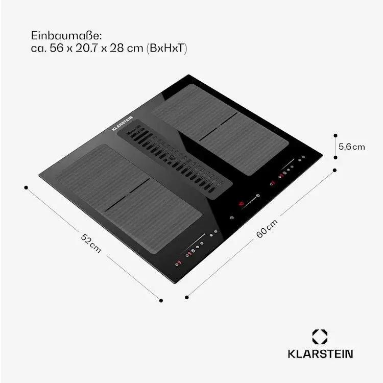 Плита індукційна KLARSTEIN Full House 60 DownAir 7120 Вт 4 конфорки Чорний (10045392) - фото 7