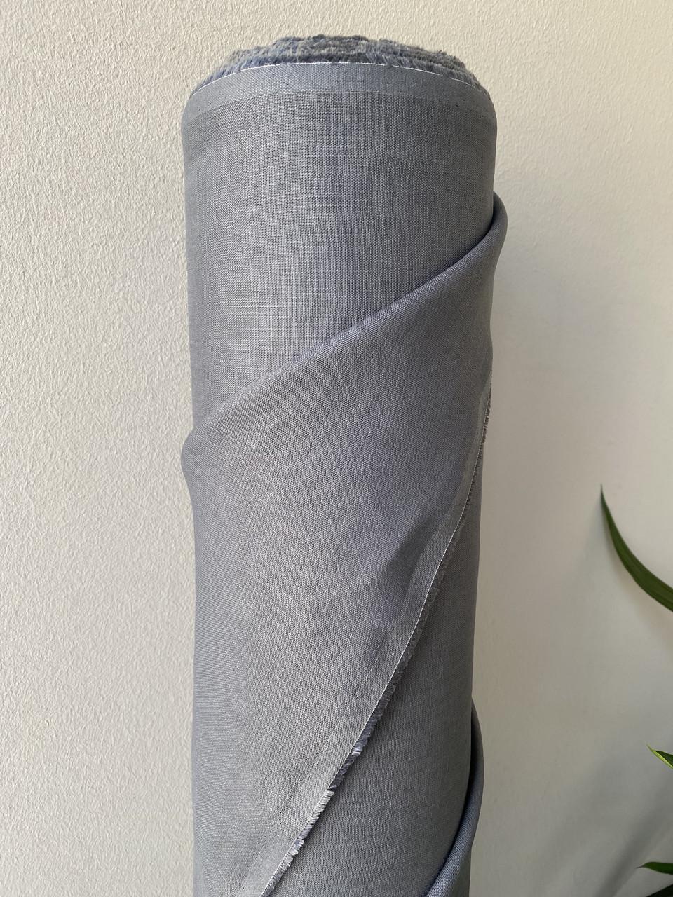 Ткань рубашечно-платьевая LINEN PLUS 100% лен 143 см 192/1559 Серый