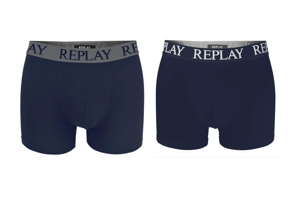 Труси боксери чоловічі анатомічні Replay 2 шт. XL Темно-синій/Сірий (102652112)