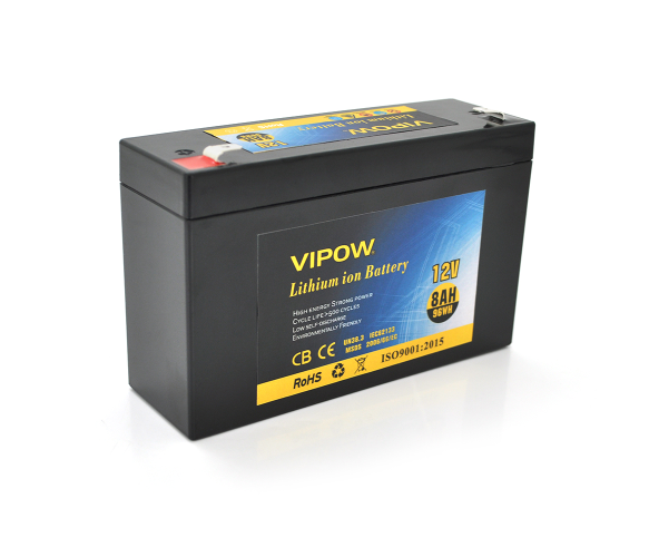 Акумулятор для ДБЖ Vipow 12 V 8 Ah з елементами Li-ion 18650 з вбудованою платою ВМS 3S4P (18673)