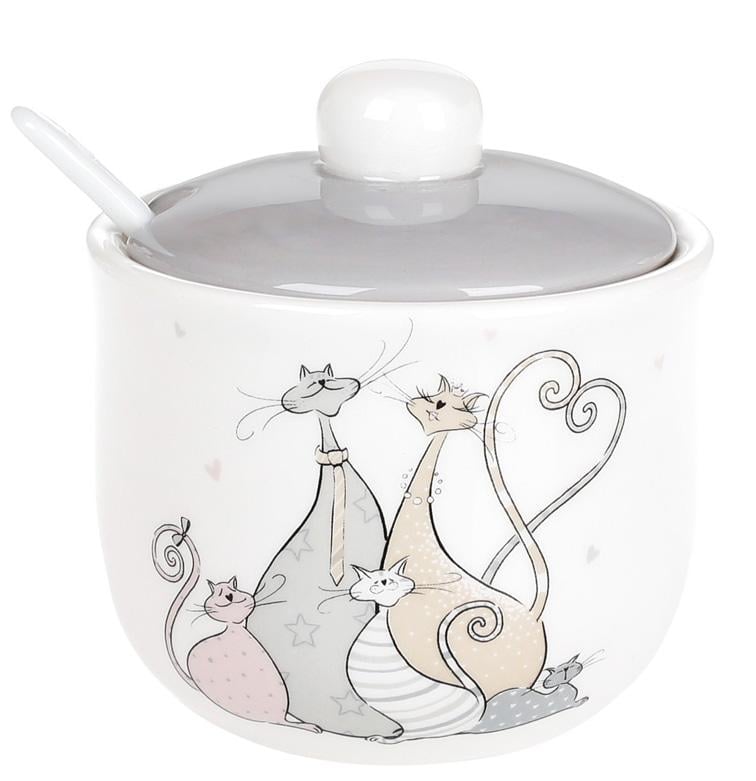 Цукорниця керамічна Дружна Сімейка 250 мл з ложкою (BD-DM540-Q)