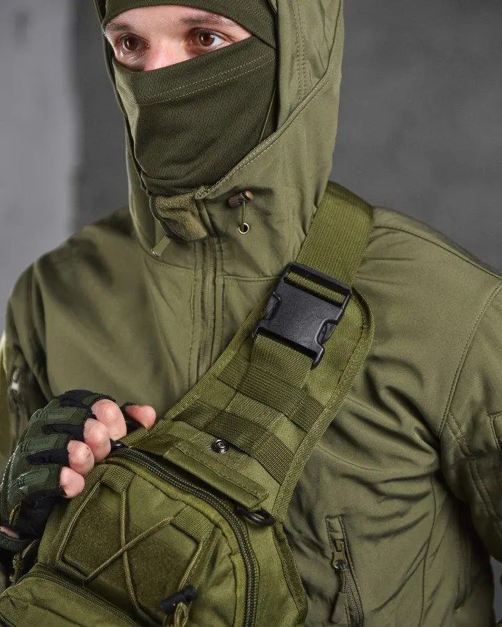 Рюкзак тактичний однолямковий Tactical із системою MOLLE 5 л Олива (095 olive) - фото 5 Рюкзак тактичний однолямковий Tactical із системою MOLLE 5 л Олива (095 olive) - фото 5