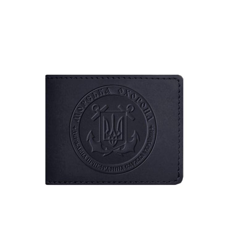 Обкладинка шкіряна на посвідчення Морської охорони Crazy Horse Темно-синій (A-027892)