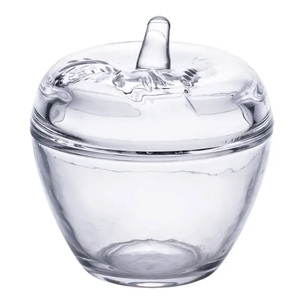 Конфетница в форме яблока стеклянная с крышкой Прозрачный (HP-4-101)