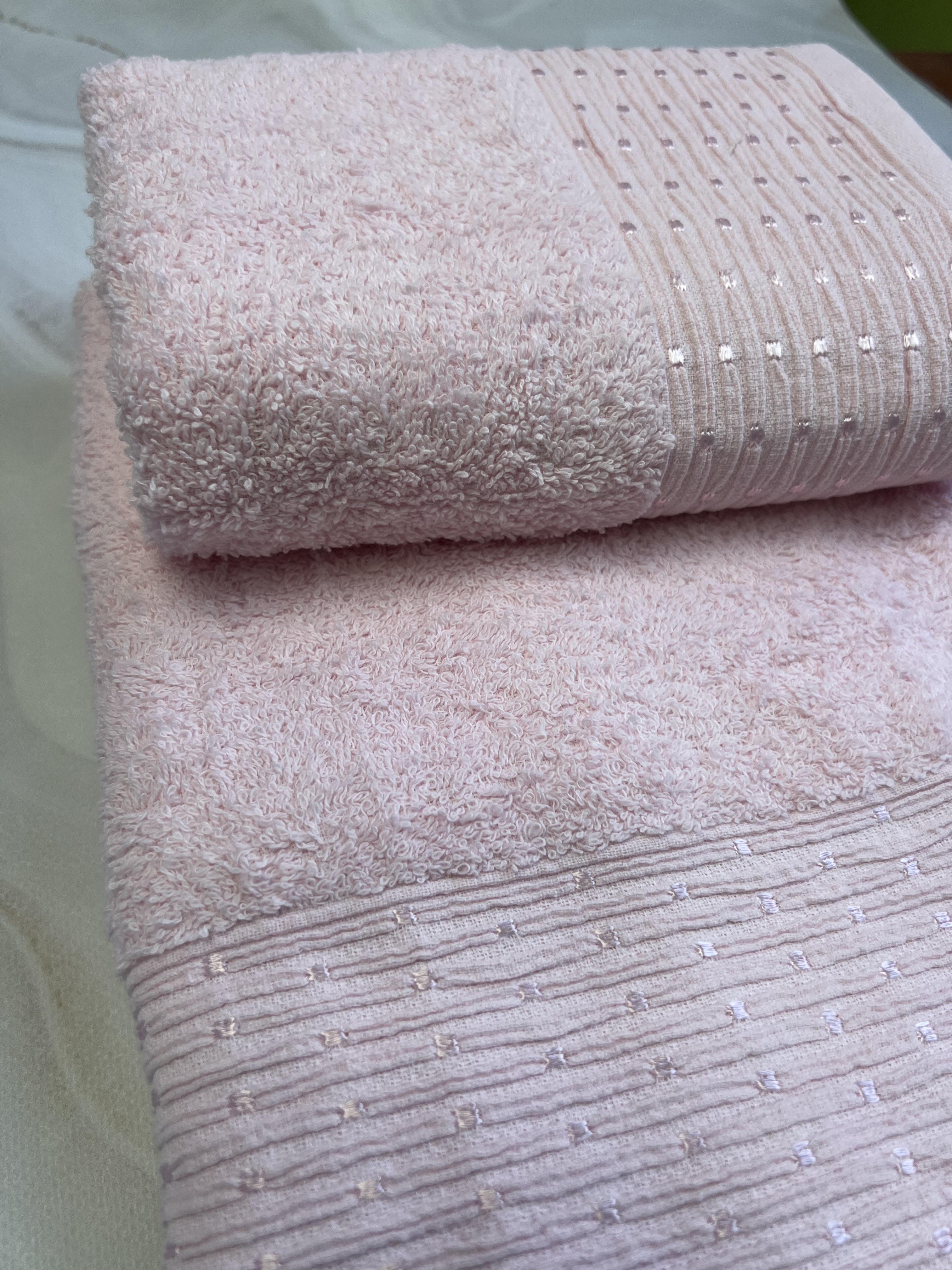 Набір рушників банне та для обличчя 70х40 см/50х90 см 2 шт. Світлий рожевий (mame2v1nokta-pembe) - фото 3 Набір рушників банне та для обличчя 70х40 см/50х90 см 2 шт. Світлий рожевий (mame2v1nokta-pembe) - фото 3