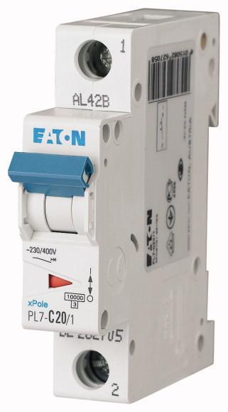 Автоматический выключатель Eaton PL7-C20/1 характеристика-C 1P 20А (262705)