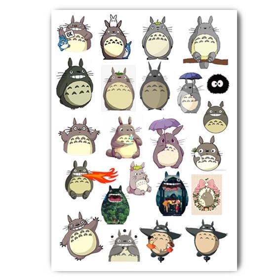 Стикеры наклейки аниме Тоторо Мой сосед Тоторо Хаято Миязаки А4 лист (stik_065)