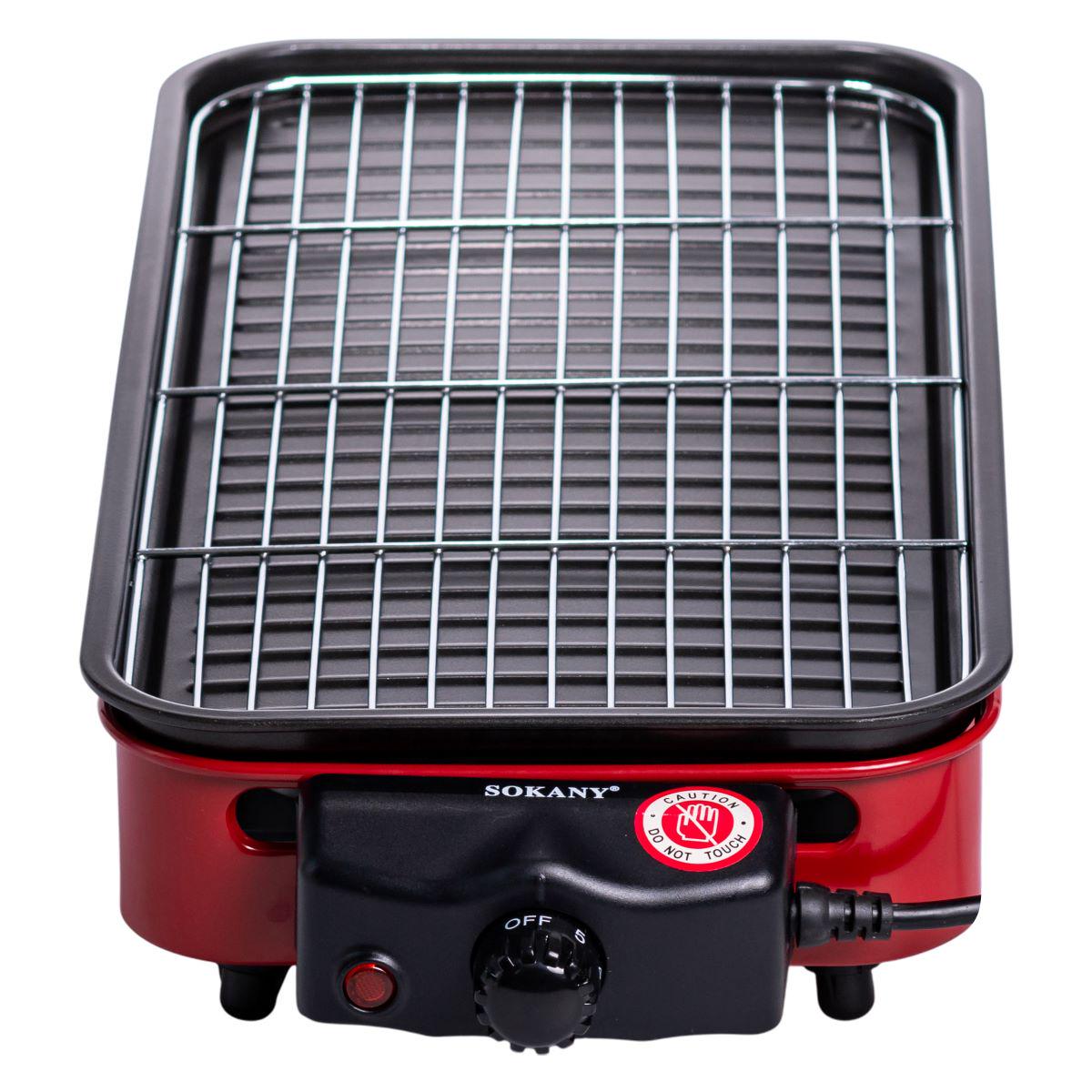 Гриль настольный Sokany SK-6112 электрический 1500 Вт Красный (7403) Гриль настольный Sokany SK-6112 электрический 1500 Вт Красный (7403)