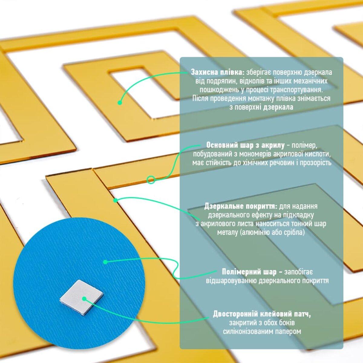 Декор дзеркальний акриловий самоклеючий 10 шт. Золотий (SW-00002507) - фото 4 Декор дзеркальний акриловий самоклеючий 10 шт. Золотий (SW-00002507) - фото 4