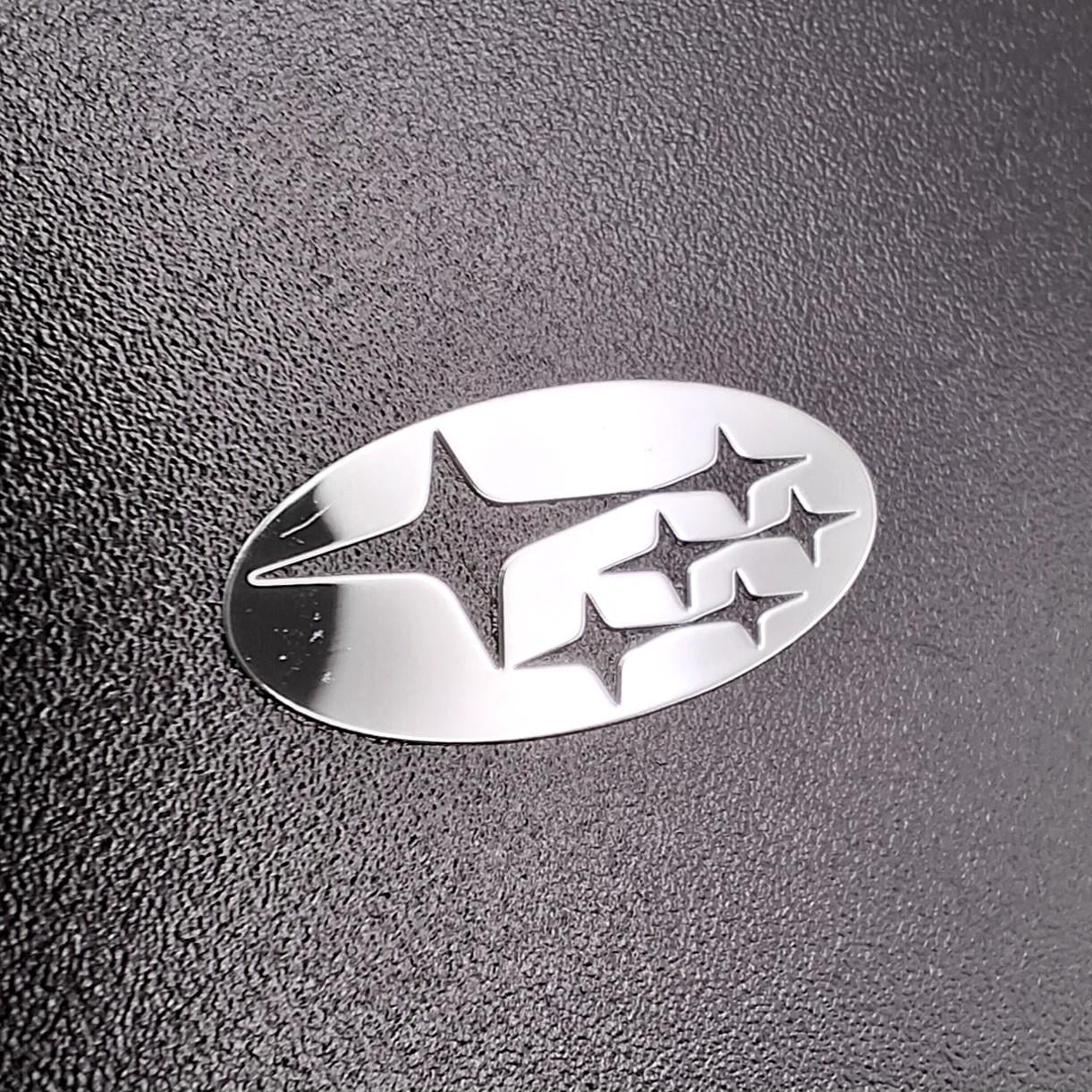 Эмблема Subaru в салон авто 2х1 см Хром глянцевый (2957565336)