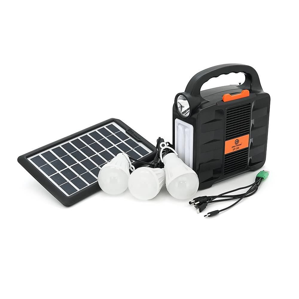 Ліхтар переносний EP-396/Solar Функції PowerBank FM радіо USB/TF Bluetooth АКБ 6V/4A 3 виносні лампочки 3W 185х82х209 мм Black (30245) Ліхтар переносний EP-396/Solar Функції PowerBank FM радіо USB/TF Bluetooth АКБ 6V/4A 3 виносні лампочки 3W 185х82х209 мм Black (30245)