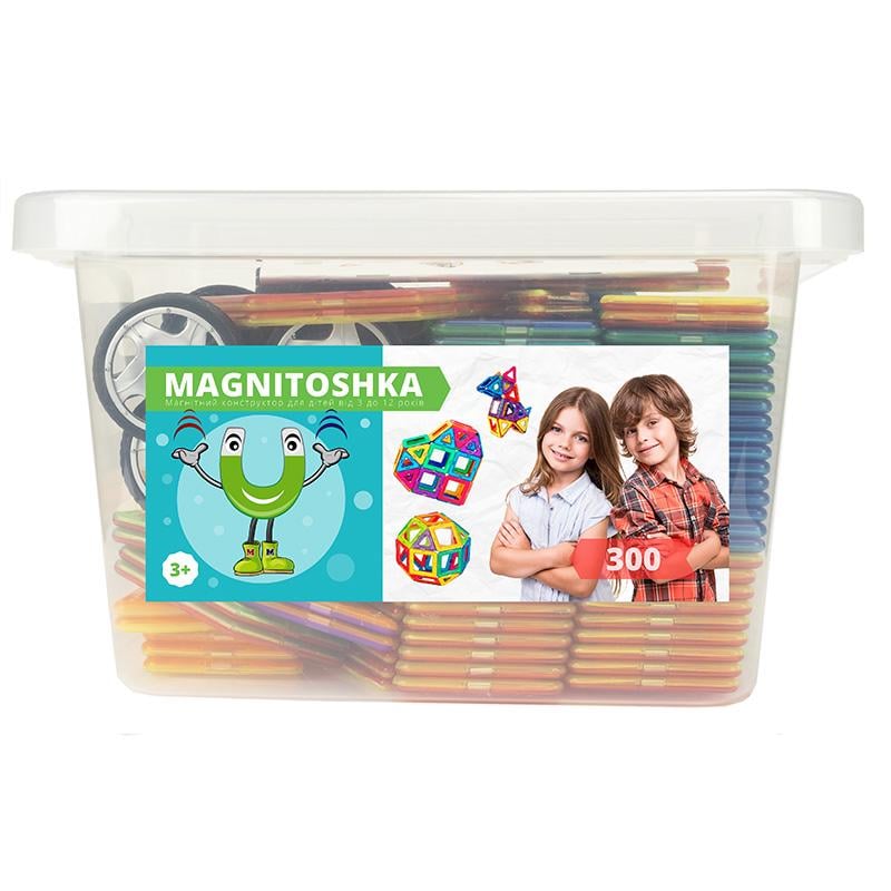 Магнітний конструктор Magnitoshka 300 ел. (MK70300)
