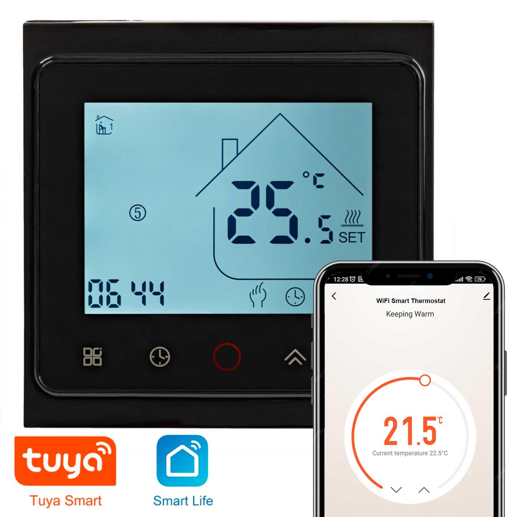 Комплект теплого пола Therm FEP-200 2 м² 400W нагревательный мат с Wi-Fi программируемым терморегулятором черным (10200-0084) - фото 2