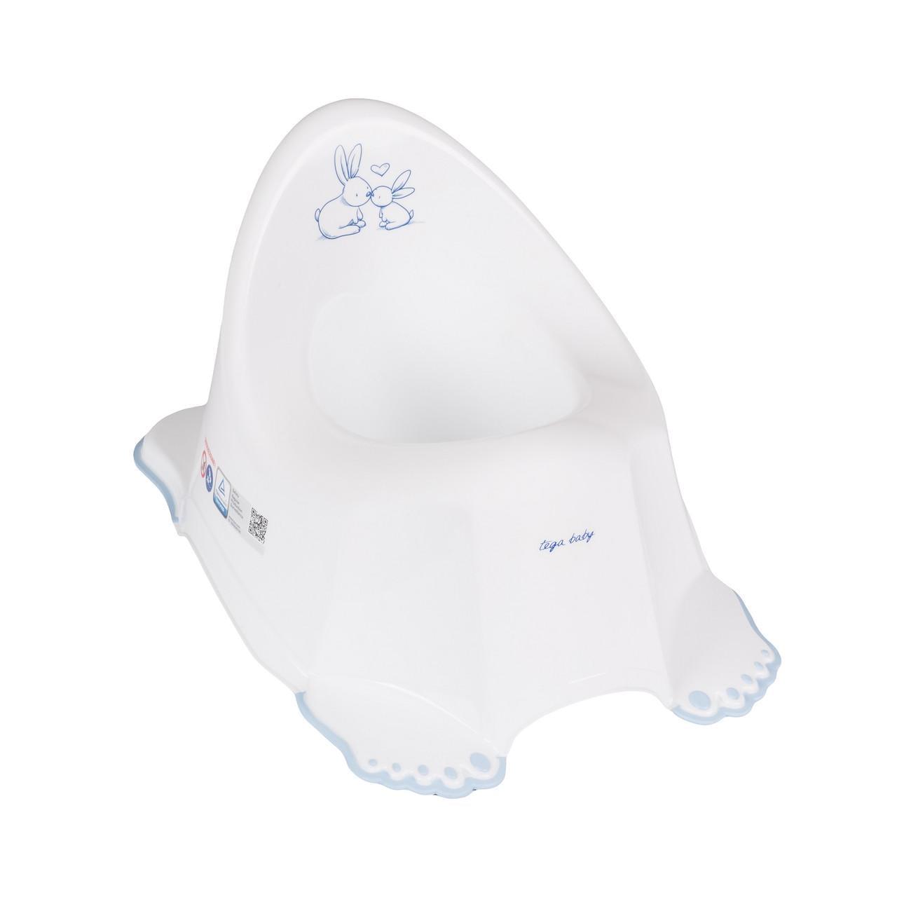 Горшок Tega Baby Зайчики с противоскользящей резиной Белый (5902963007964 KR-001-103)