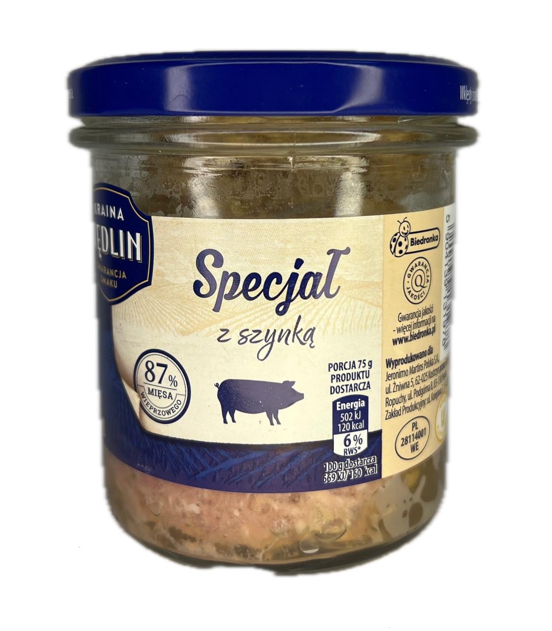 Тушонка из свинины с ветчиной Kraina Wedlin Specjal (7529928619593)