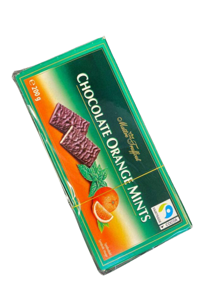 Плитки черного шоколада Maitre Truffout Chocolate Orange Mints апельсин с мятой 200г