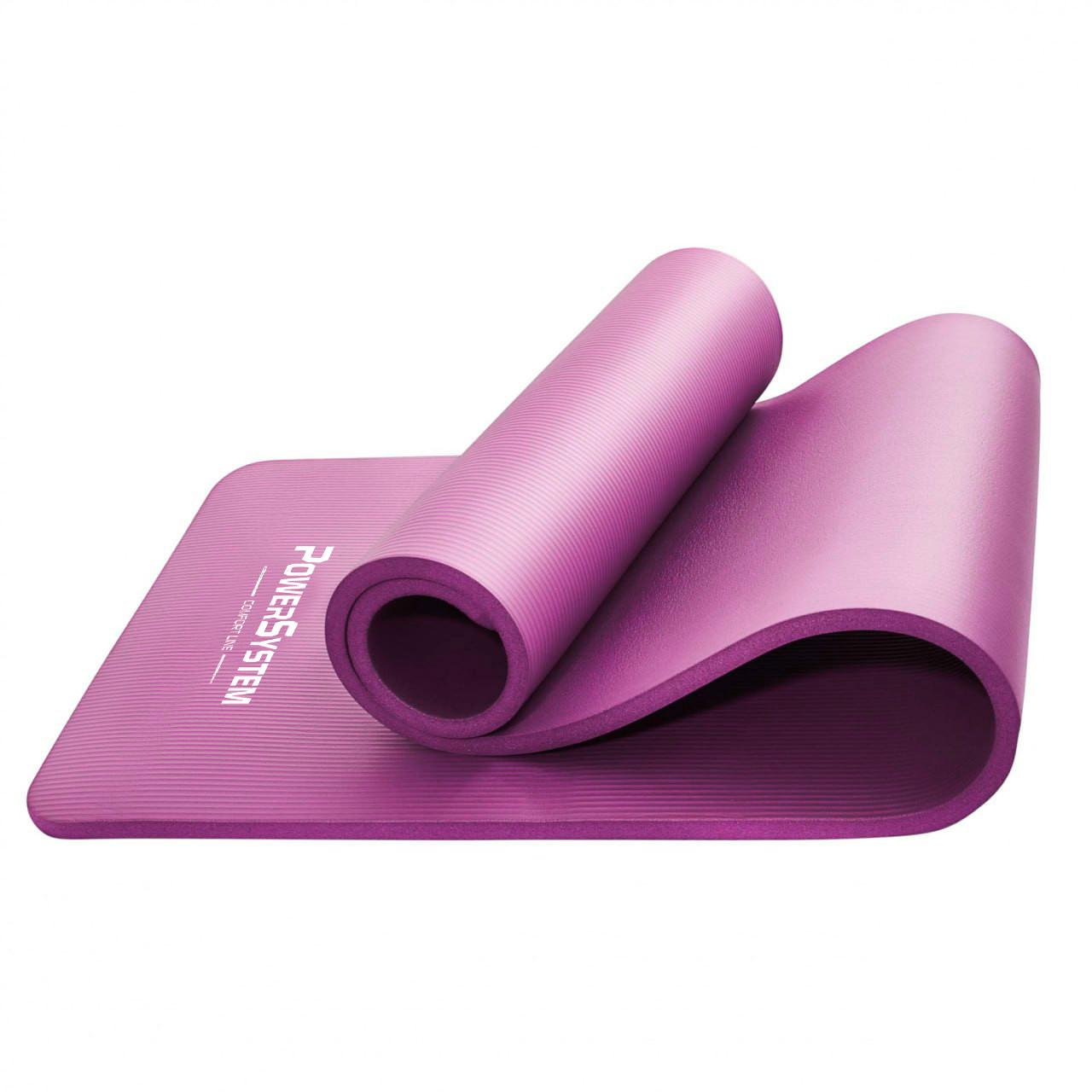 Килимок для йоги та фітнесу Power System PS-4017 NBR Fitness Yoga Mat Plus Pink 180х61х1 см (15272634) - фото 1