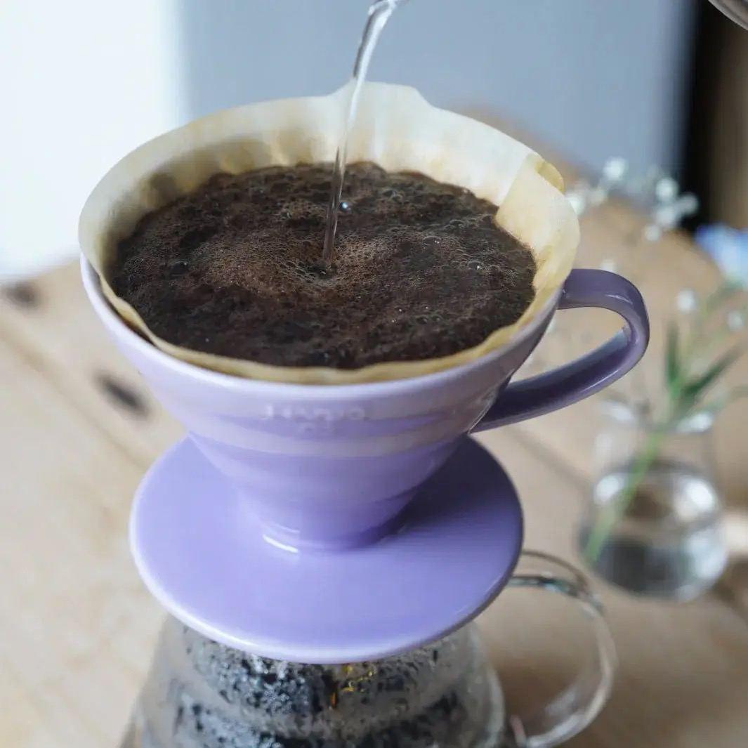 Пуровер керамический Hario v60 02 для приготовления кофе 400 мл на 4 порции Фиолетовый (VDC-02-PUH-EX) - фото 4