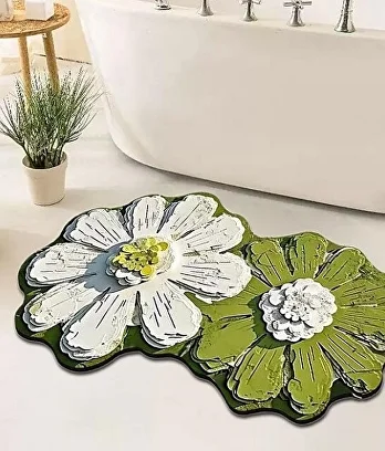 Килимок для ванної кімнати C00531-1 антиковзкий 3D квіти дві квітки - фото 4 Килимок для ванної кімнати C00531-1 антиковзкий 3D квіти дві квітки - фото 4