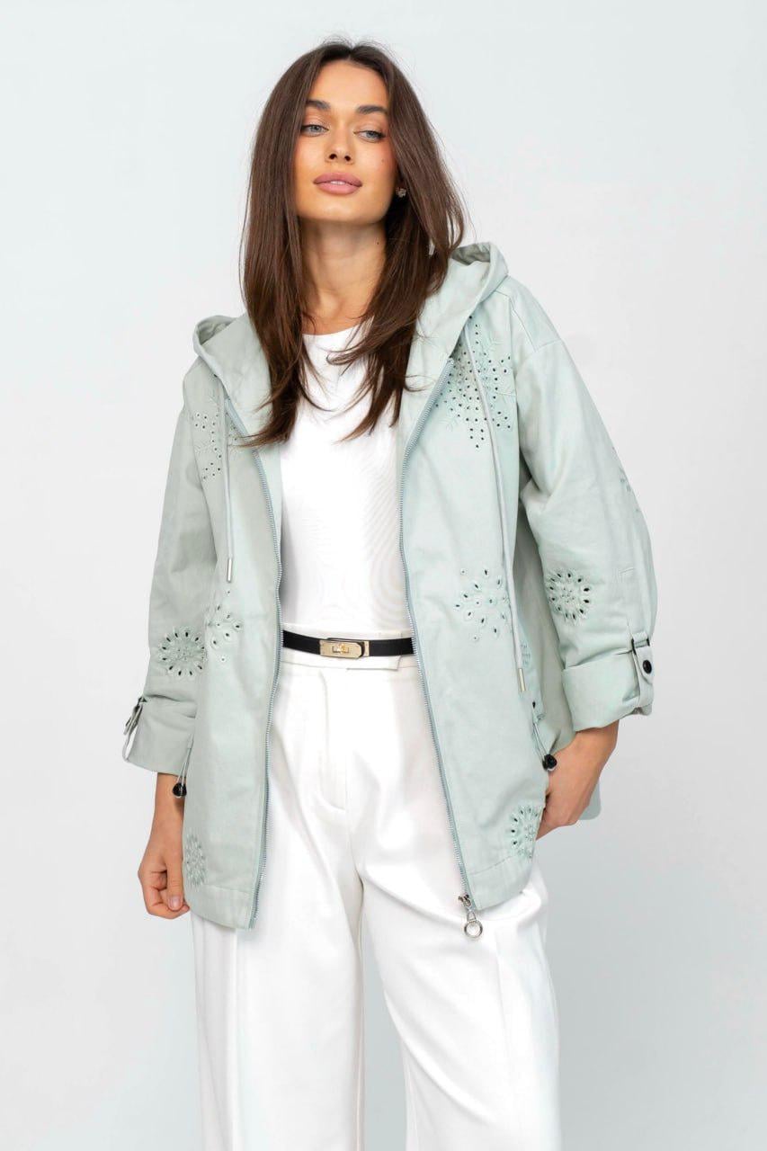 Ветровка-толстовка женская Ришелье 6XL Мятно-оливковый (33298361)