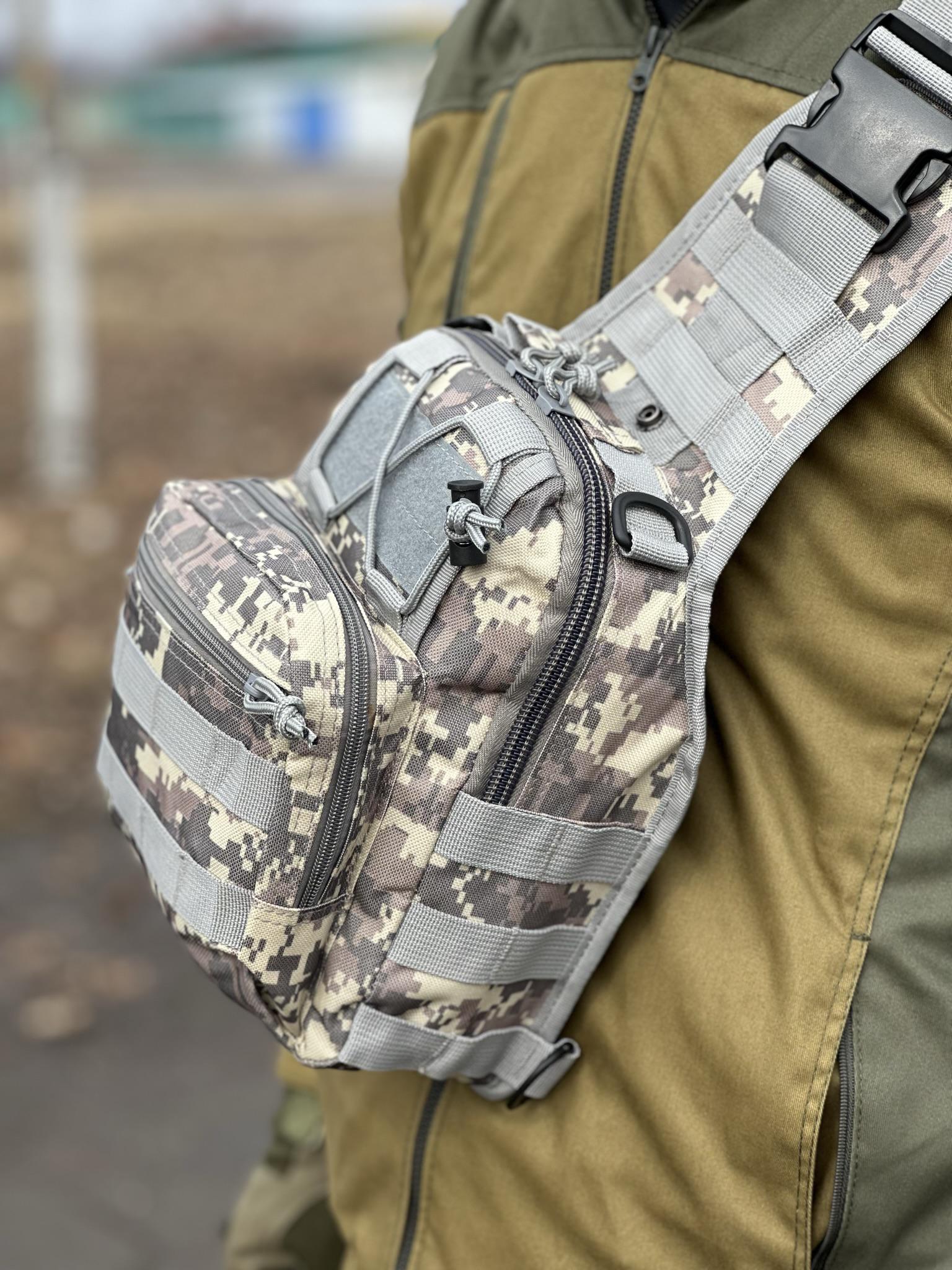 Сумка-слінг однолямкова Tactic із системою molle 7 л Pixel (095-pixel) - фото 6