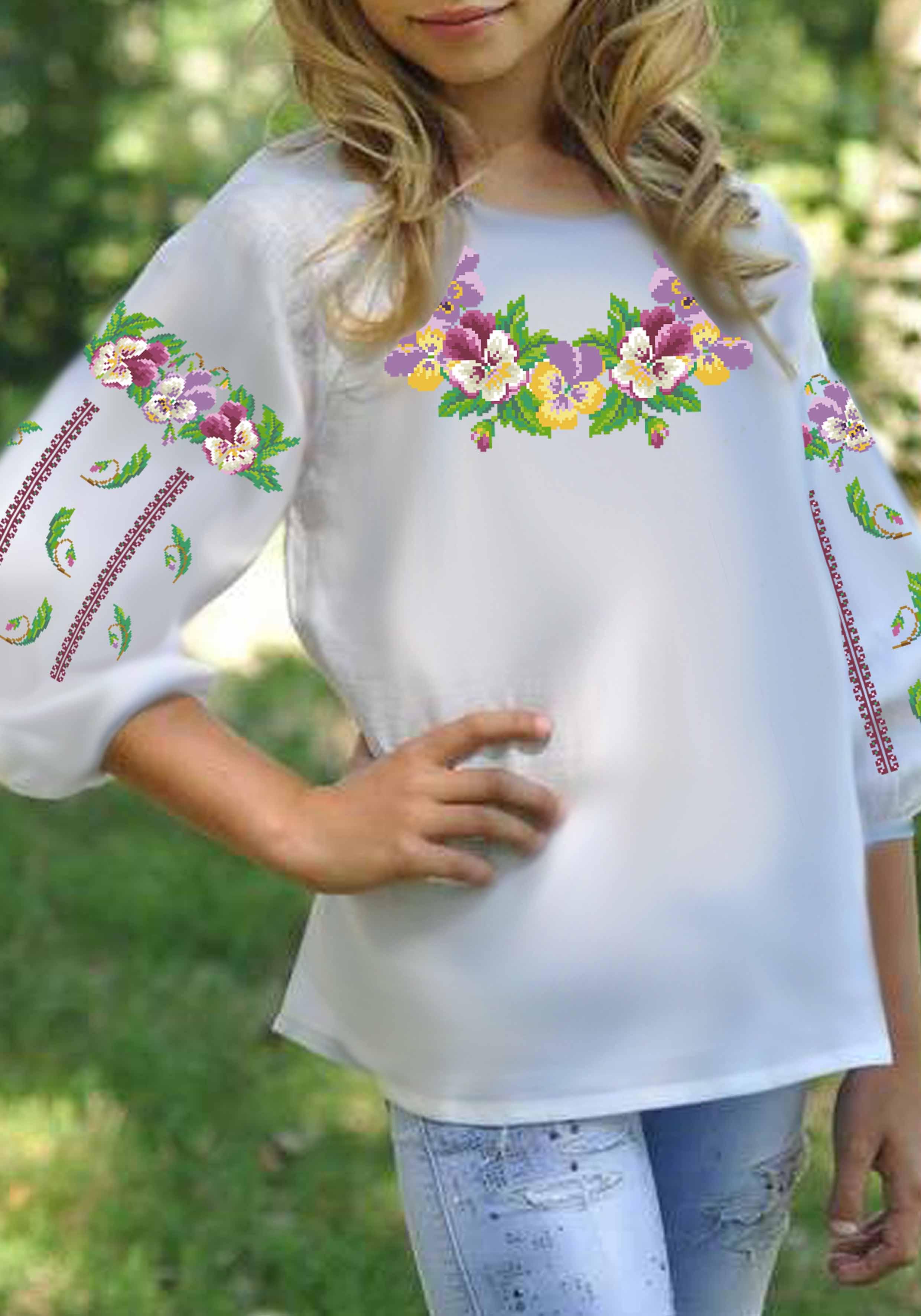 Заготовка для вышивки нитками/бисером для девочки домотканое полотно (СДД-35)