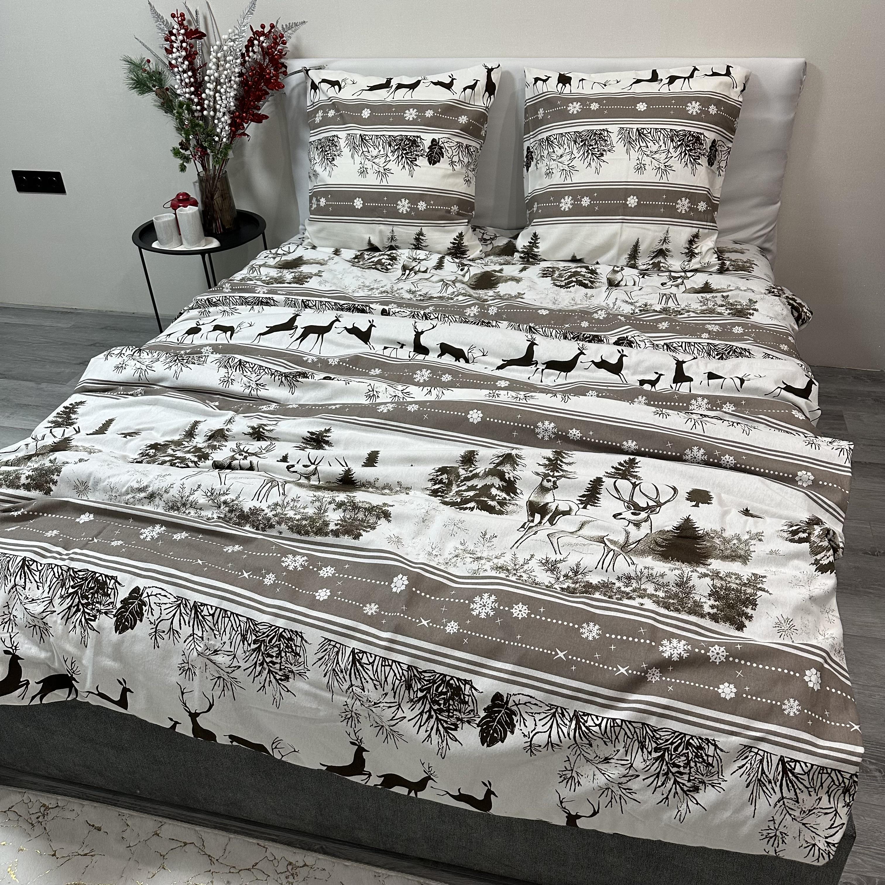 Комплект постільної білизни байкова Зимовий євро Сірий (байка 1-3) - фото 9 Комплект постільної білизни байкова Зимовий євро Сірий (байка 1-3) - фото 9