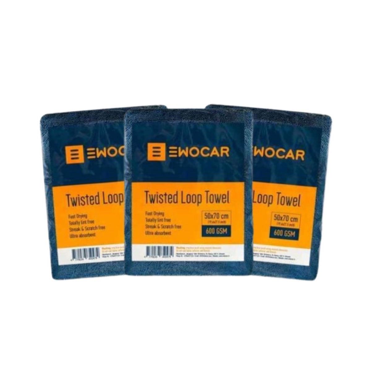 Полотенце микрофибровое Ewocar Twisted Loop 50x70 см 600 gsm 3 шт. (25106888)