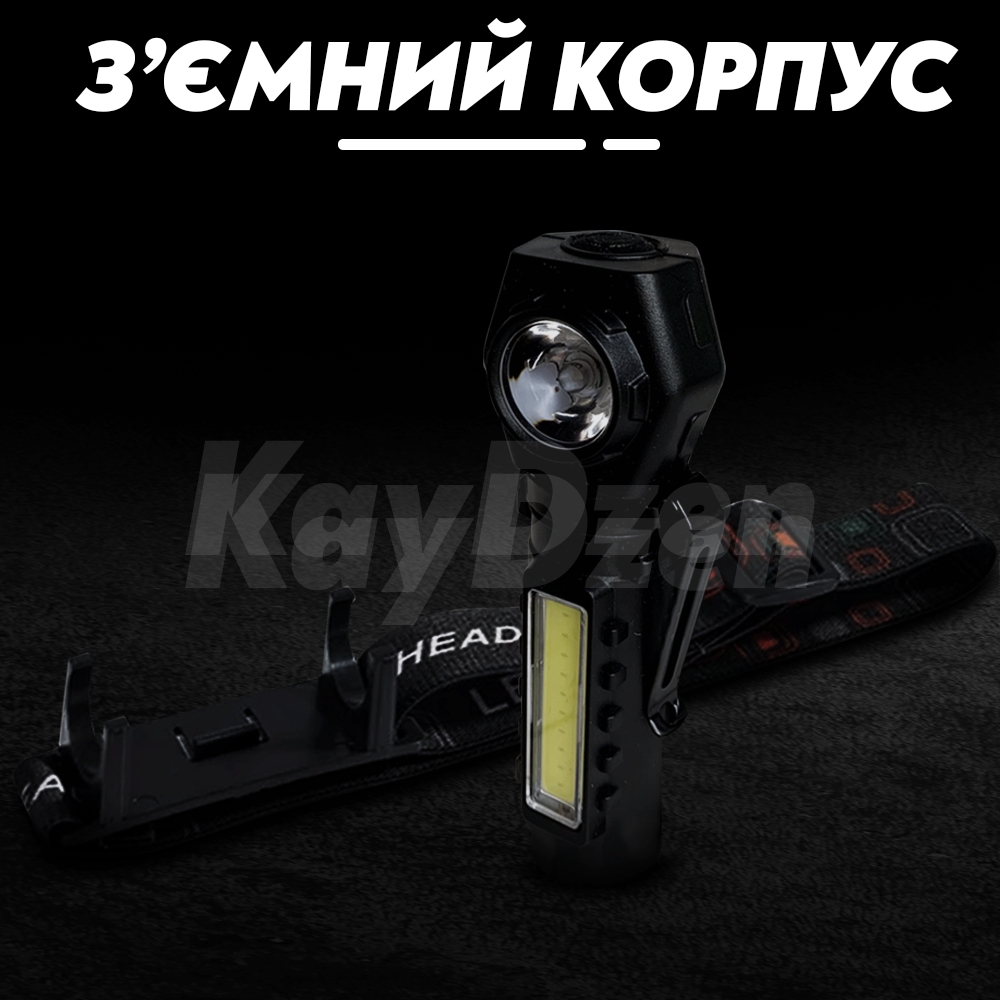 Фонарь налобный Andowl Q-TD101 LED аккумуляторный (214) - фото 6