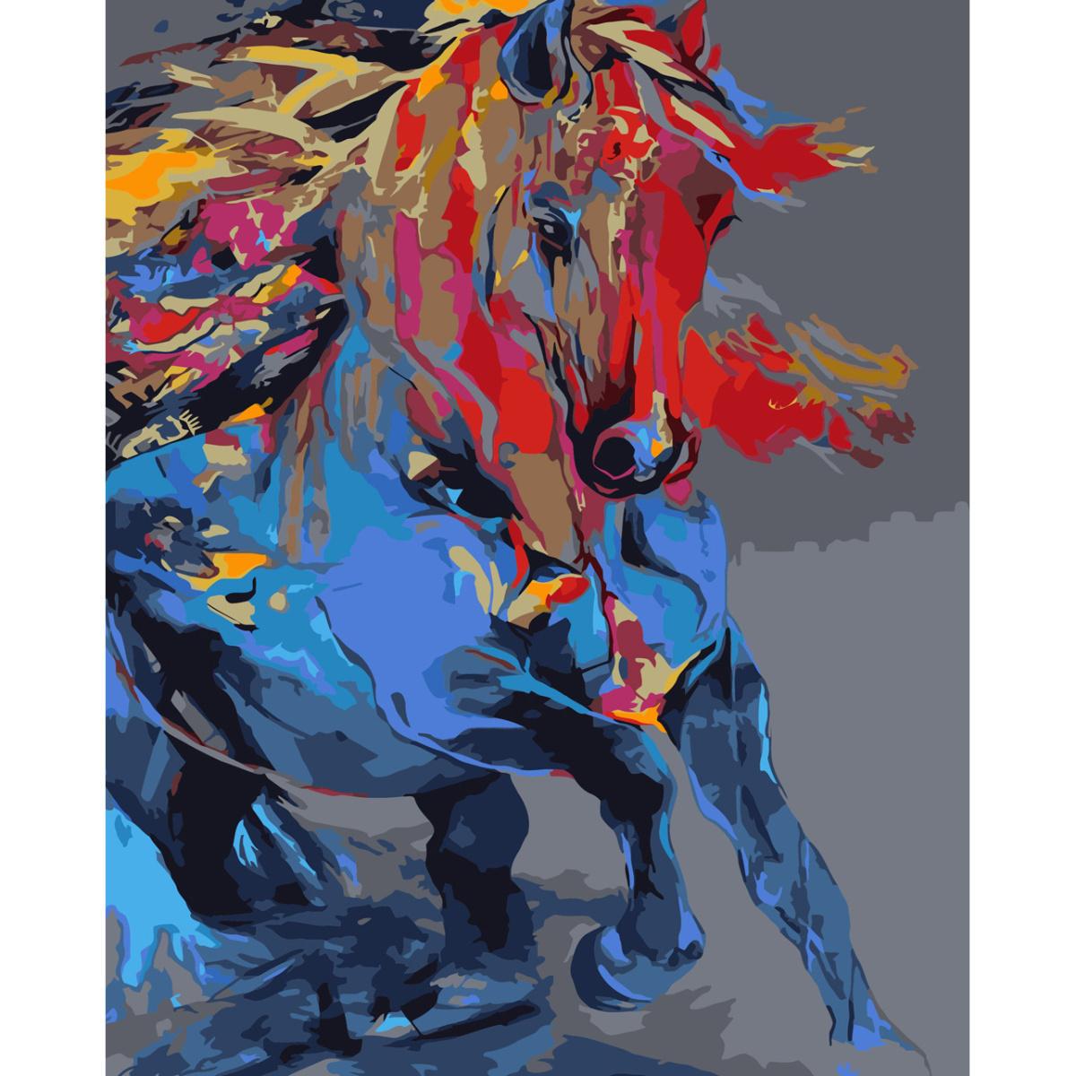 Картина по номерам Strateg Премиум Акварельный скакун 30x40 см (SS-6463)