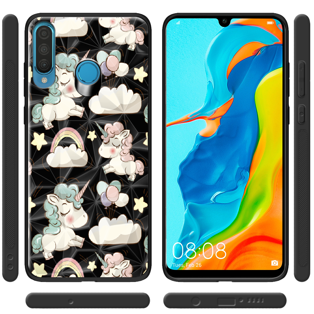 Чохол Boxface Huawei P30 Lite Unicorns Чорний силікон із призмою (36871-cc2-37851) - фото 2