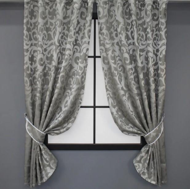 Шторы жаккард Вензель 1,531,7 м 2 шт. Серый (293ш)