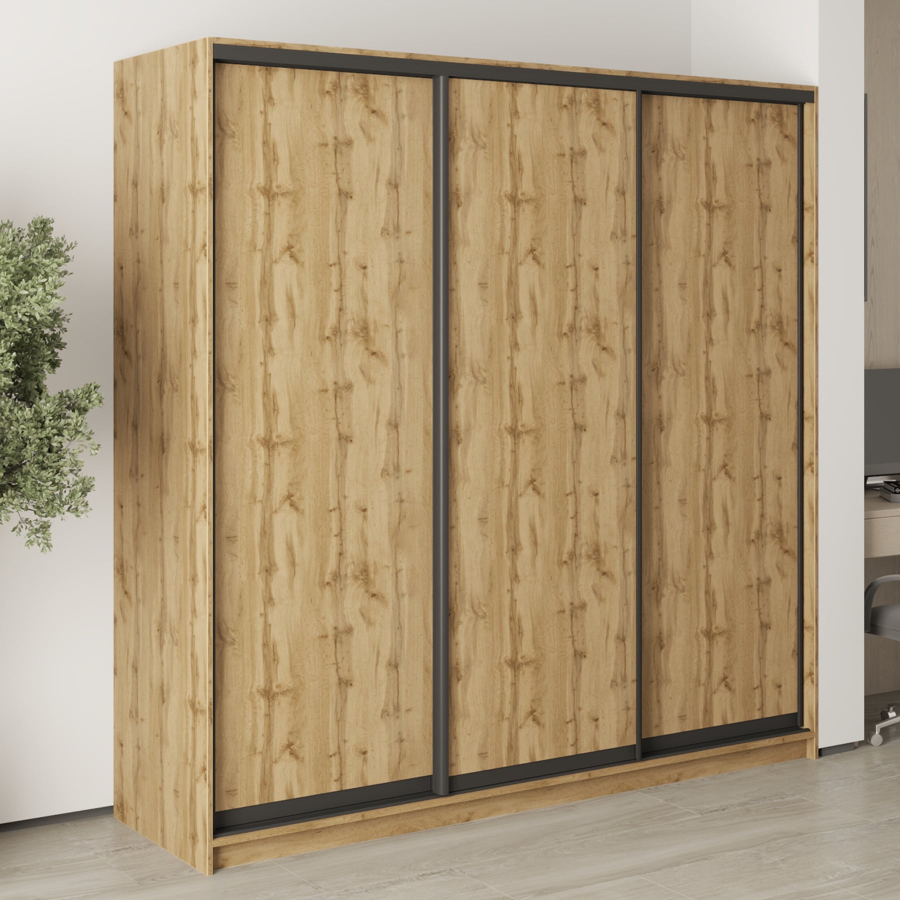 Шкаф-купе трехдверный Mebel Star Стандарт BG MBS-8319 210х45х210 см Дуб тахо (1007730)