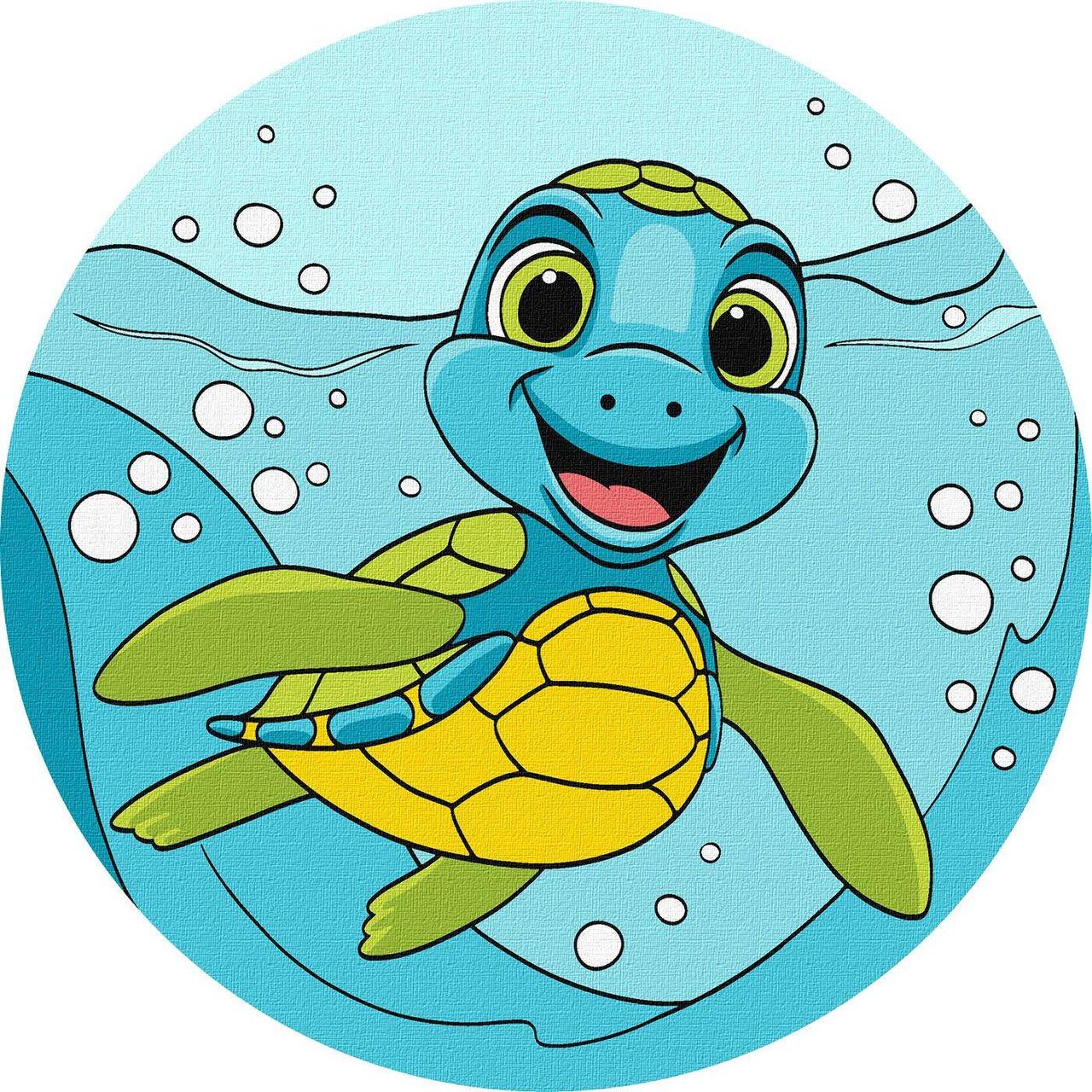 Картина по номерам Ideyka Очаровательная черепашка d 19 см (2824287220)