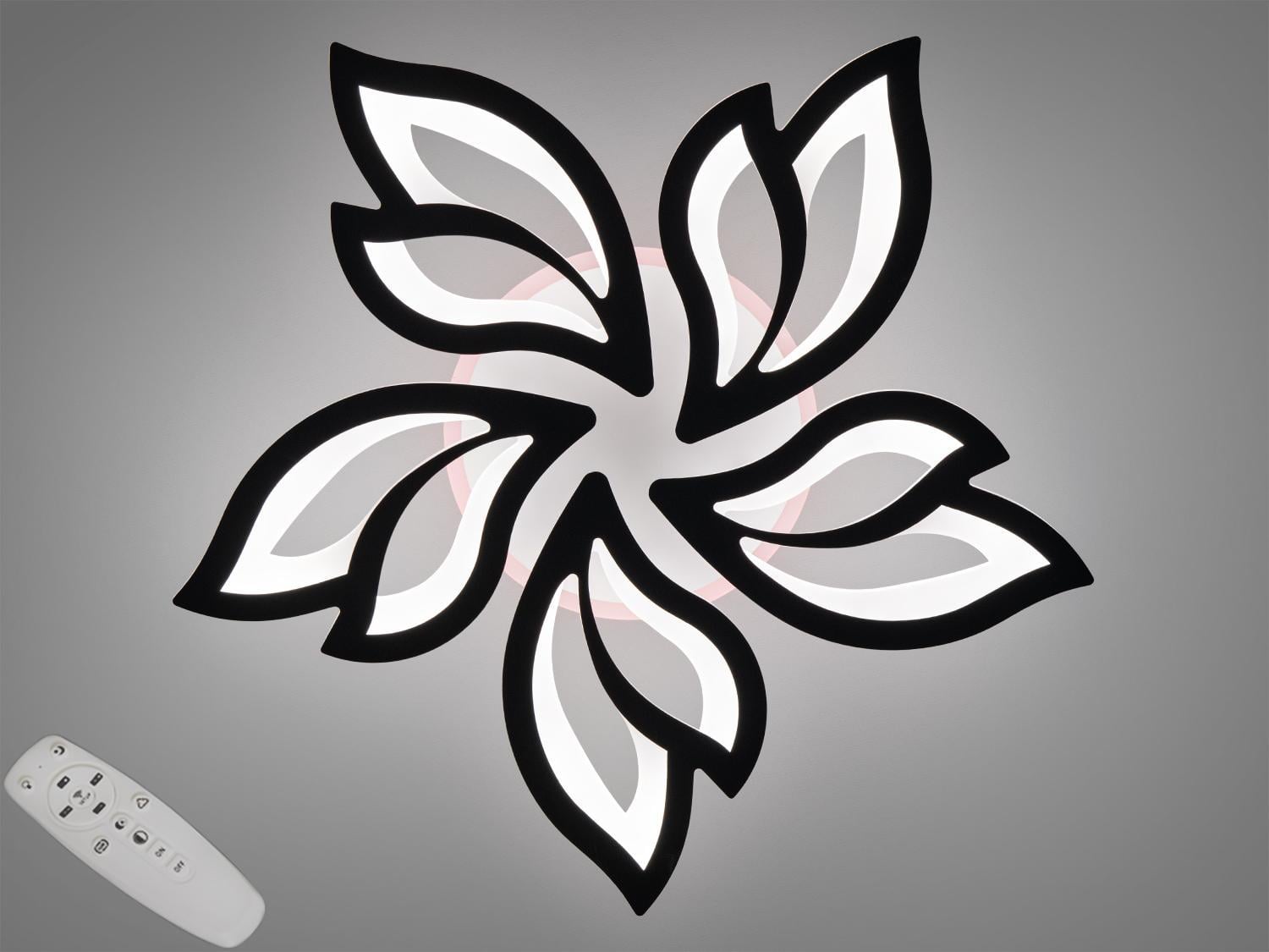 Люстра LED потолочная с диммером Diasha 80W 8165/5BK 3col dim Черный Люстра LED потолочная с диммером Diasha 80W 8165/5BK 3col dim Черный