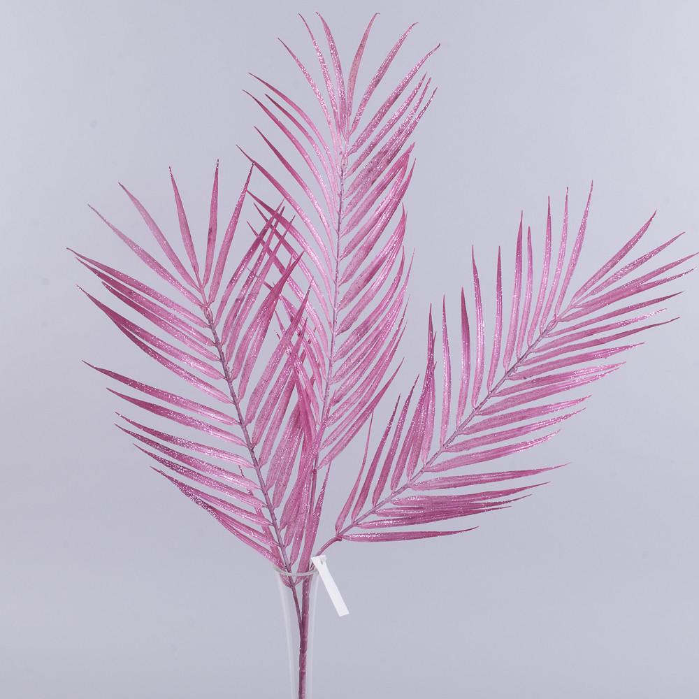 Папоротник в блестках большой Розовый (3066-5)