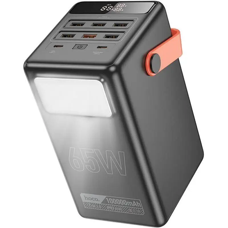 Зарядное устройство Hoco DB03 100000 mAh Max Centurion PD 65W LCD Lamp Черный - фото 3