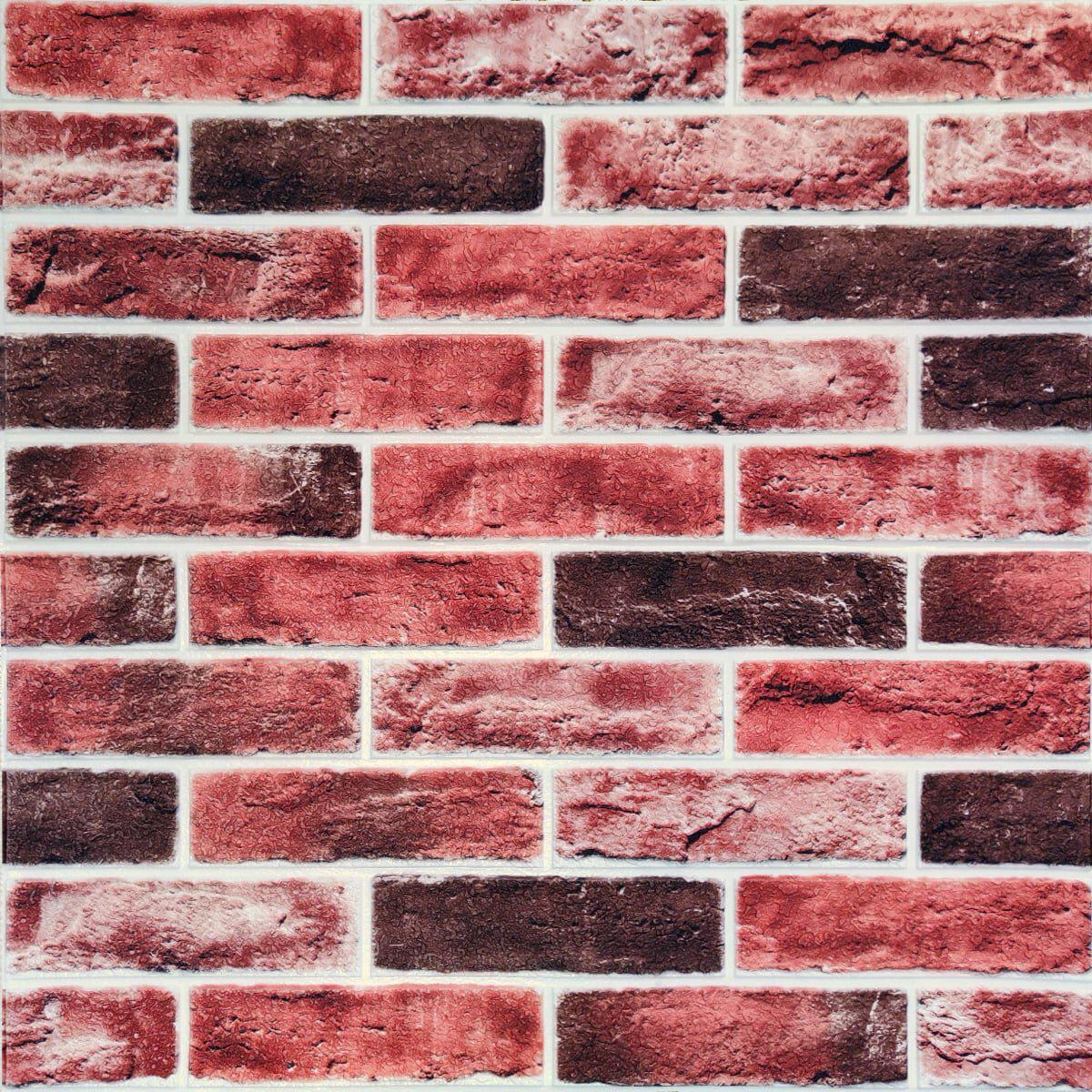 3D-панель самоклеящаяся кирпич клинкер 700х700х5 мм 416 Насыщенно-красный (SW-00001182)