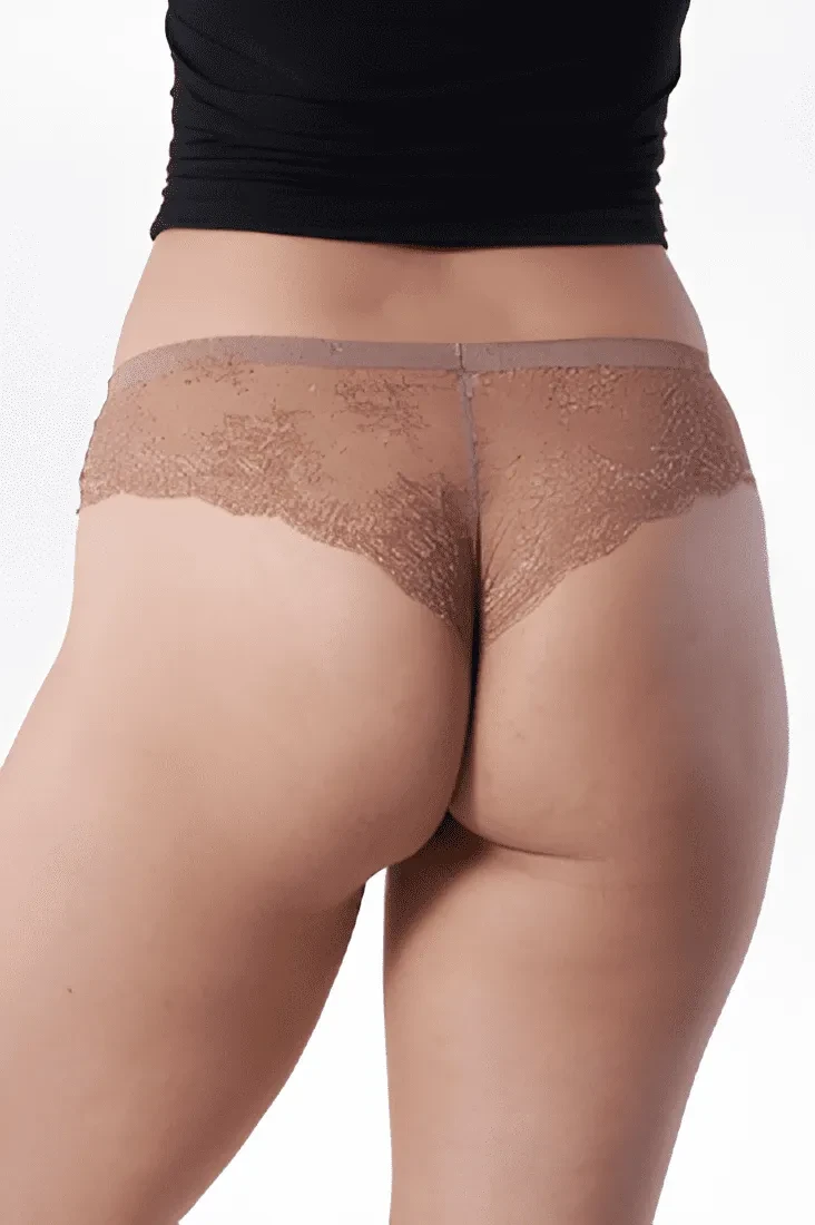 Трусы бразилиана с кружевной спинкой Julimex TANGA S Шоколадный (2225469923) - фото 2