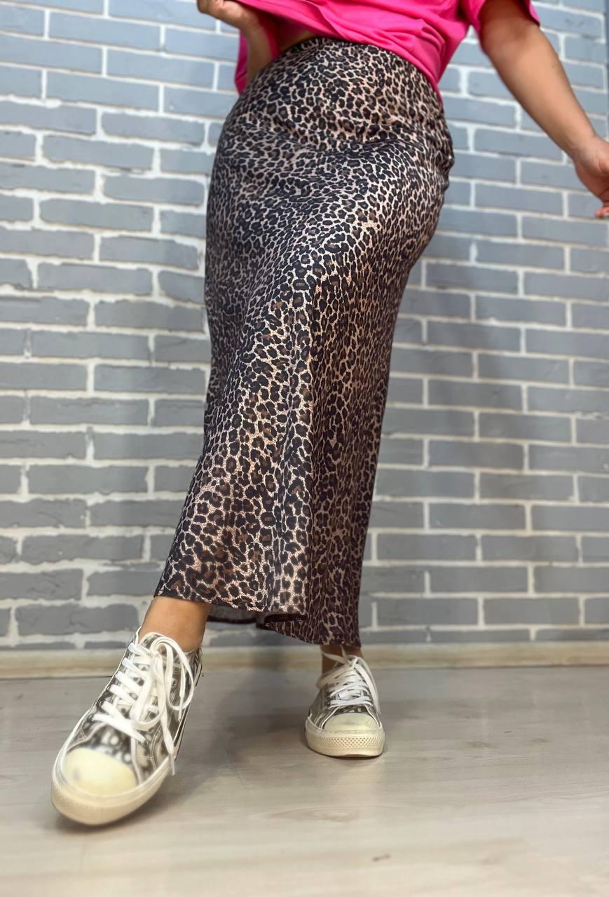 Юбка женская Katrin Family 5517 шелковая пояс резинка длинная L Коричневый (2290) - фото 4