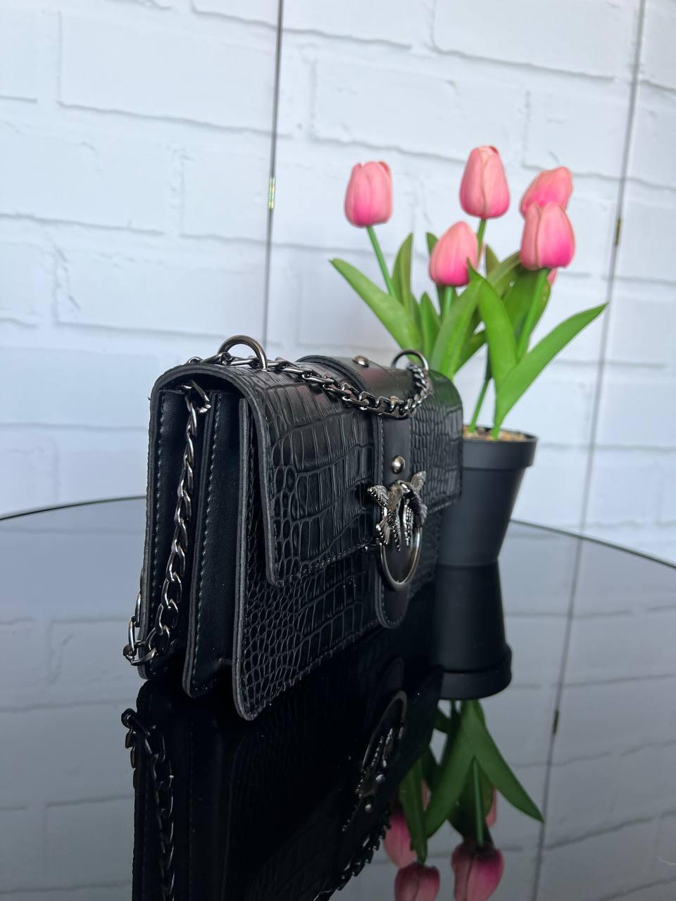 Клатч жіночий на ланцюжку з екошкіри з принтом Чорний (2732414516) - фото 6 Клатч жіночий на ланцюжку з екошкіри з принтом Чорний (2732414516) - фото 6