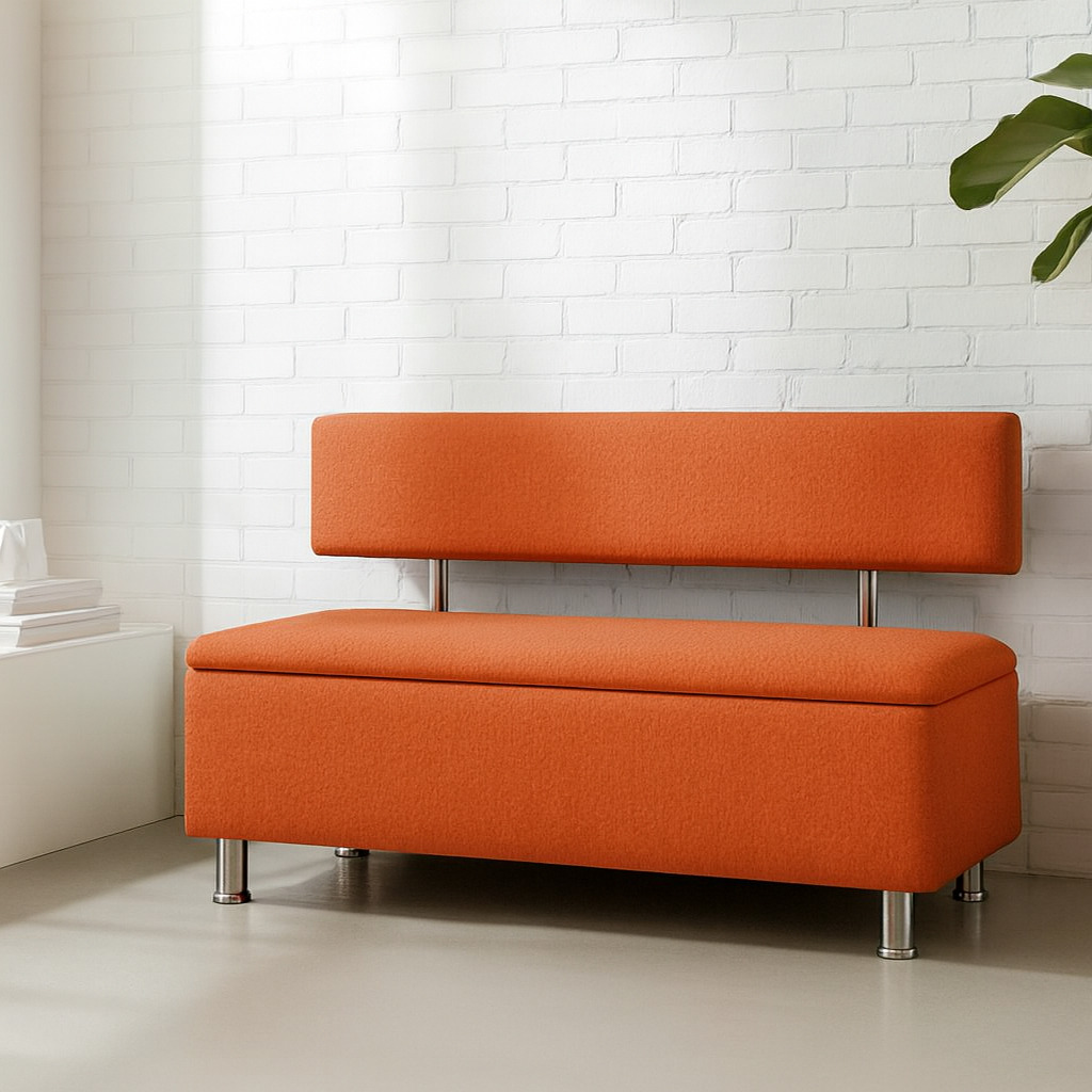 Диван в зону ожидания Сompakt жаккард 120 см Оранжевый