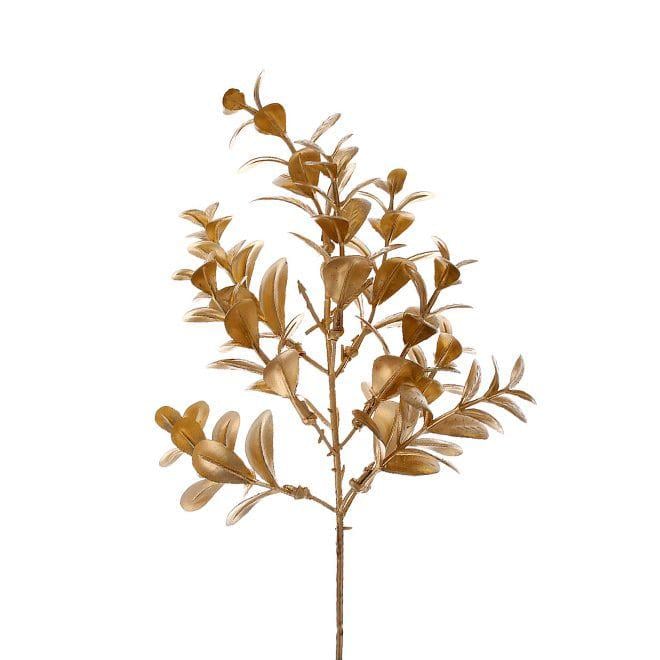 Веточка новогодняя Flora 27 см Золотой (13324)