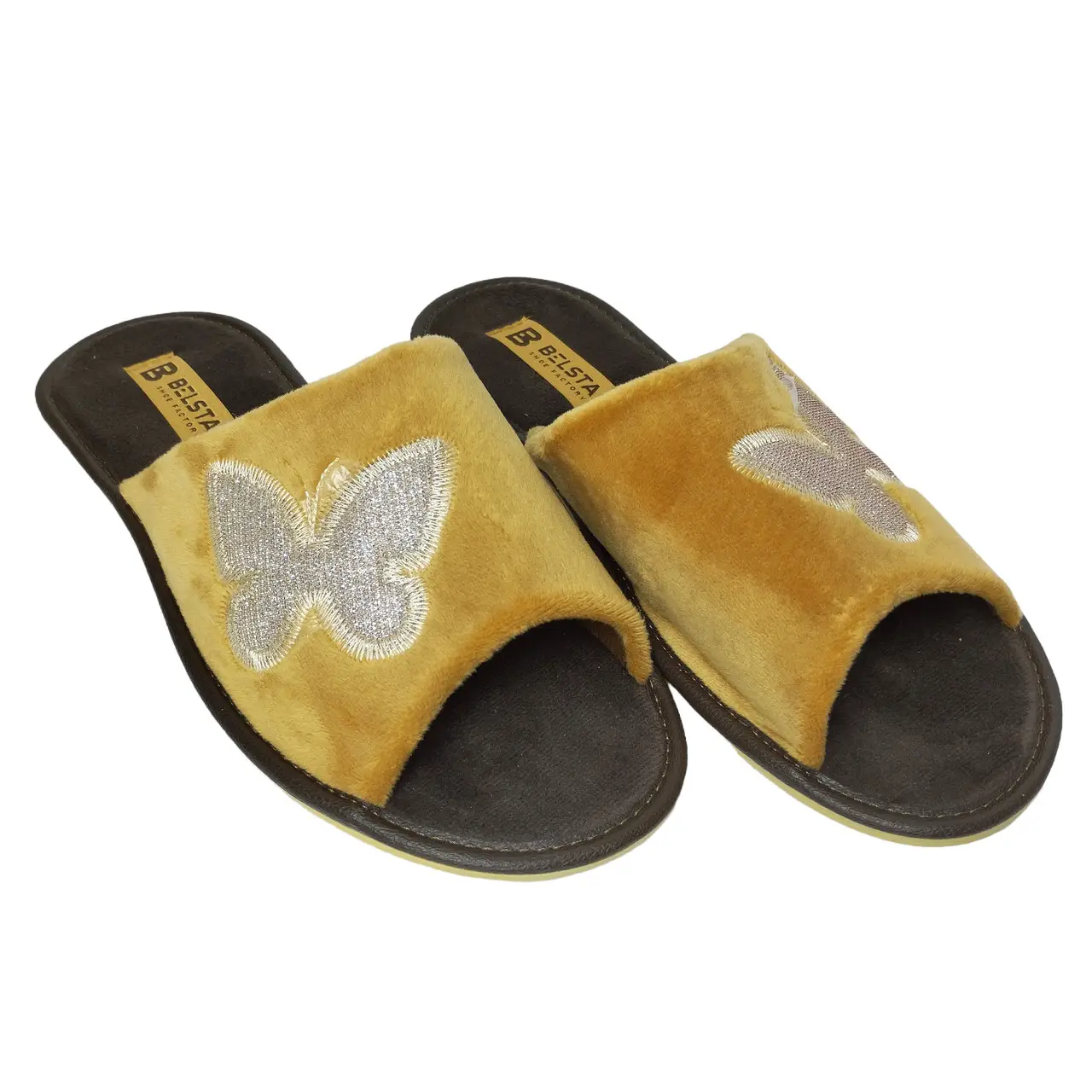 Тапочки домашние БЕЛСТА женские велюровые 25,5 см р. 38 Коричневый (88-20-38)