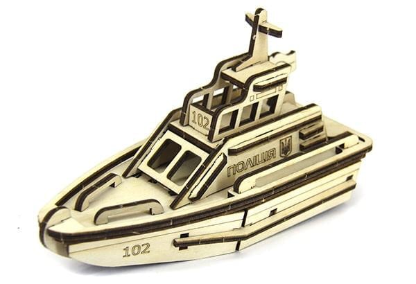 Деревянный конструктор Полицейський катер 46 деталей