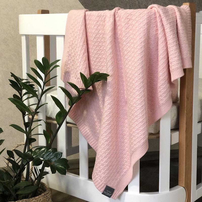 Плед детский Ромб мелкий хлопок Персиковый