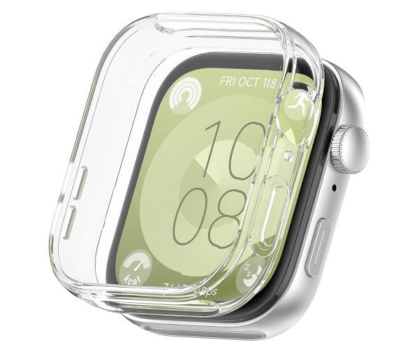 Чехол силиконовый Huawei Watch Fit 4 с защитой на экран Прозрачный