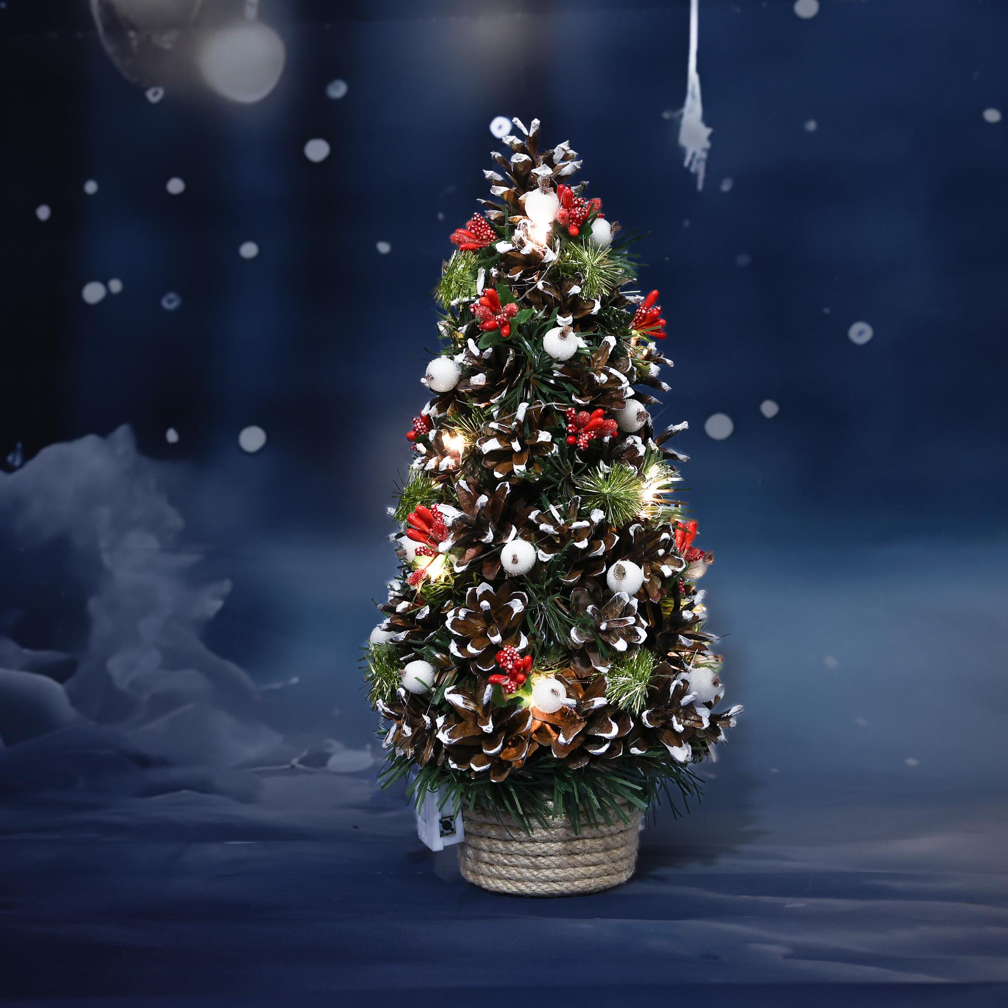 Елка декоративная елка GALA DECOR из шишек/тычинок и ягод 30 см Бежевый - фото 2 Елка декоративная елка GALA DECOR из шишек/тычинок и ягод 30 см Бежевый - фото 2