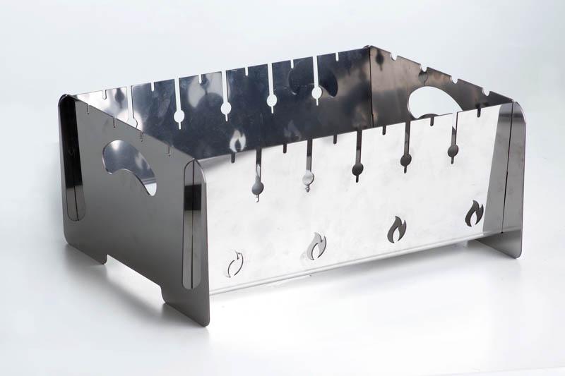 Мангал разборной Сила из нержавеющей стали 2 мм на 6 шампуров с чехлом/перчатками (57321)